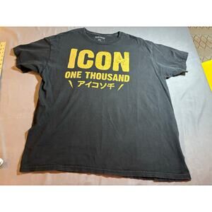 Icon One Thousand Men’s XL T Shirt Black Yellow Streetwear Made in Mexico